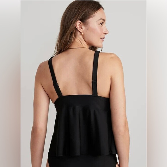 🆕 RESERVED EB Old Navy Women’s V-Neck Swing Tankini Swim Top Black S 4-6 - Picture 2 of 13